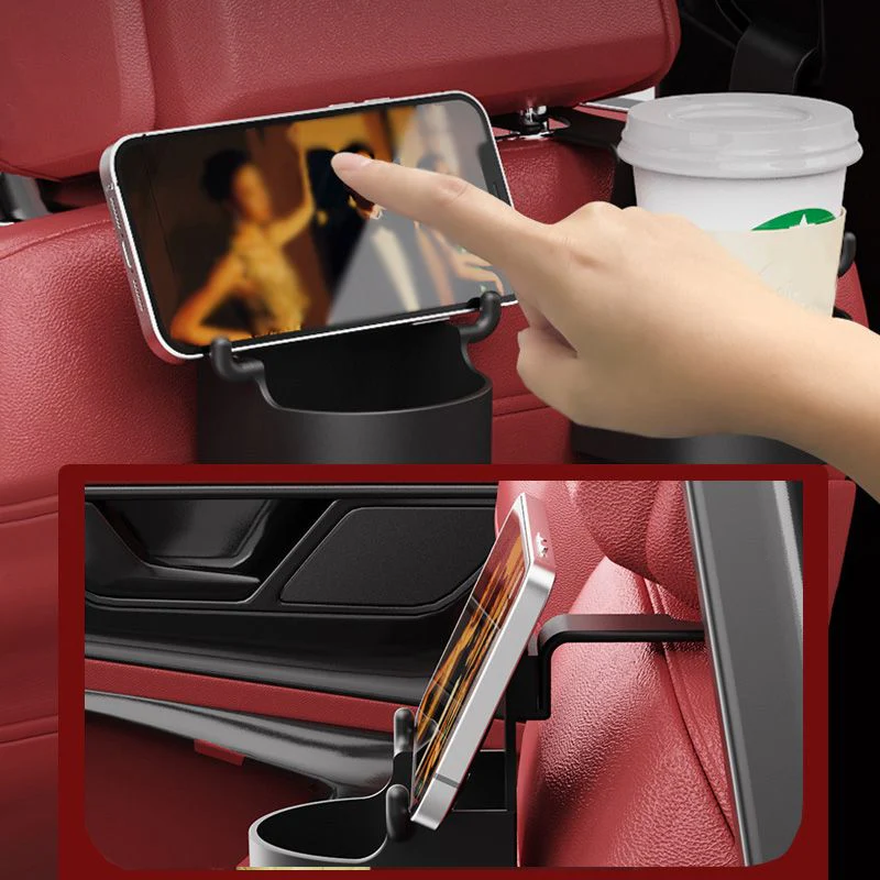 Car Seat Headrest Cup Holder with Hooks - Image 5