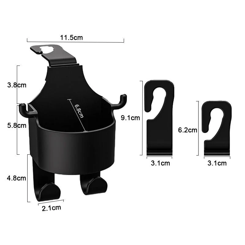 Car Seat Headrest Cup Holder with Hooks - Image 8