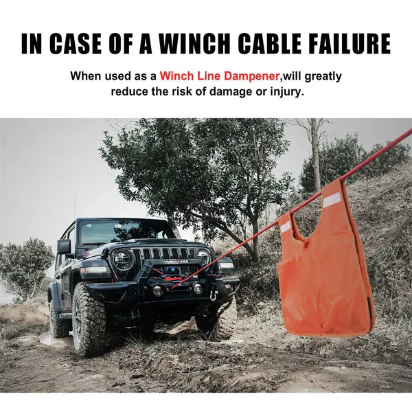 Off-Road Winch Damper with Storage Pocket and Reflective Strips - Image 6