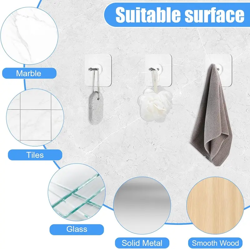 Adhesive Frame Hooks Wall Mount Self-Adhesive Hooks Suitable for Bathroom and Kitchen Decoration - Image 5